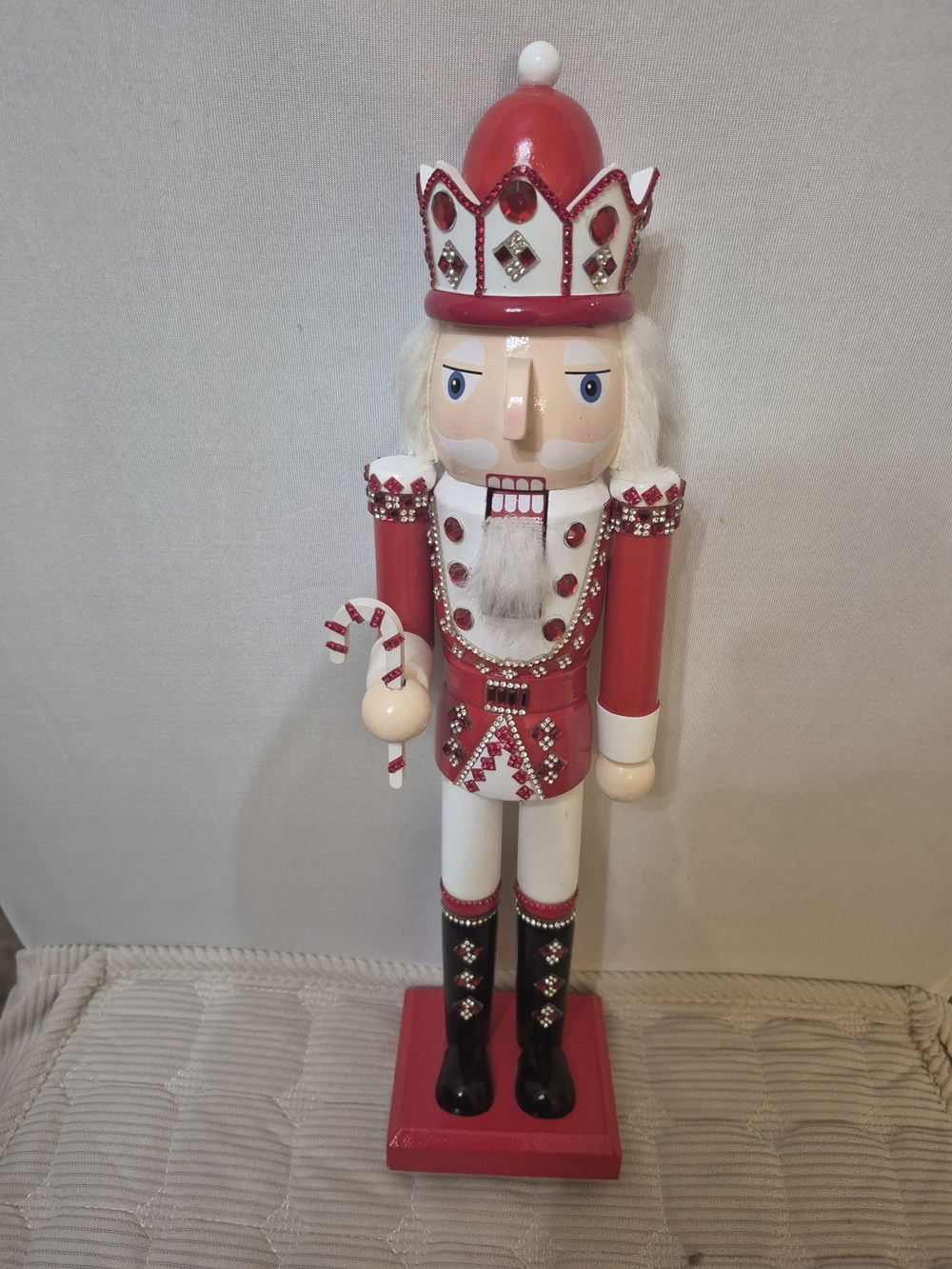 Classic Red and White Holiday Nutcracker Figurine